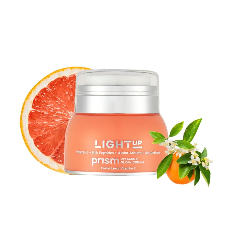 Light Up كريم وجه فيتامين سي لايت أب بيوتي بريزم مع ألفا أربوتين وبيوريتينول لكريم الوجه للتصبغ والشيخوخة والكولاجين كريم خفيف للبشرة الجافة والبشرة العادية والبشرة الحساسة 50 جرام - Image 1