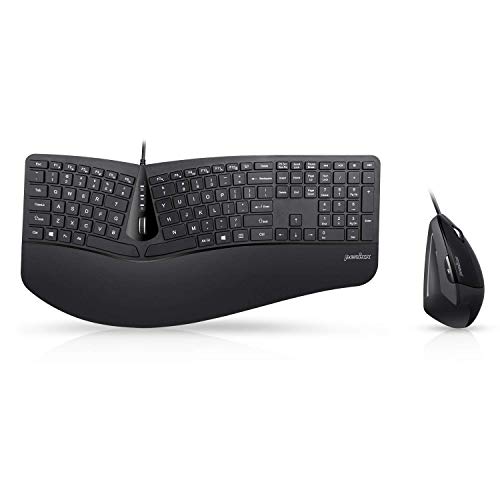 Perixx Periduo505 Wired USB Ergonomic Split Keyboard and Vertical Mouse Combo with Adjustable Palm Rest and Short Tactical Membrane Keys US English Layout - Image 1