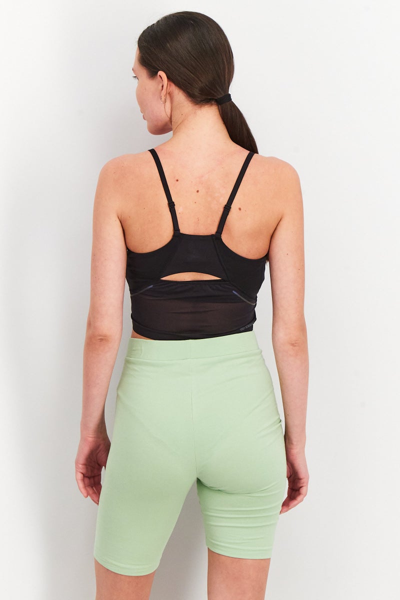 Adidas Women Sportswear Fit Brand Logo Cropped Tank Top, Black - Image 2