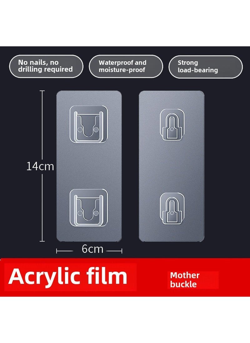 Strong Adhesive Waterproof Non-Drill Wall Hooks Foreign trade twin female buckle vertical row set 