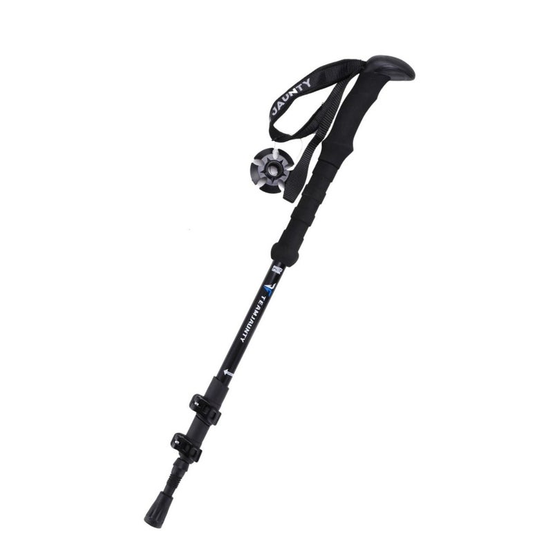Cloudzy Trekking Pole High Trek Adventures Walking Stick Aluminum Alloy EVA Handle Design Ergonomic Pole Stick Adjustable Hiking Terrain Accessories Telescopic Alloy Pole (Black) - Image 1