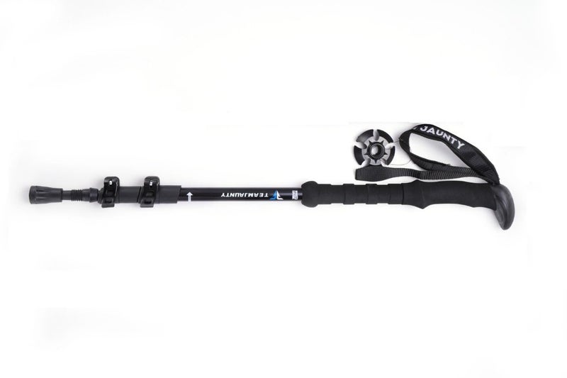 Cloudzy Trekking Pole High Trek Adventures Walking Stick Aluminum Alloy EVA Handle Design Ergonomic Pole Stick Adjustable Hiking Terrain Accessories Telescopic Alloy Pole (Black) - Image 2