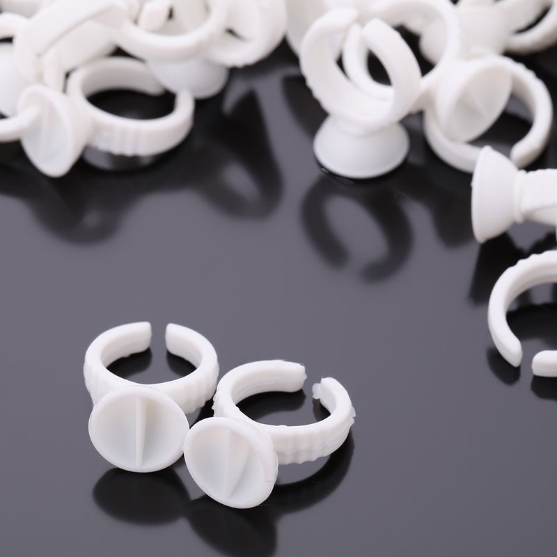 100Pcs/Pack Eyelash Pallet Glue Holder Adhesive Holders Eyelash Extensions Glue Rings - Image 1