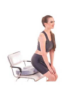 Samson SAMSON Universal Size Tailbone Support Pillow Coccyx Cushion with Memory Foam for Sciatica, Orthopaedic, Tailbone, Piles, Hemorrhoid and Pregnancy (18x14x3 Inch, Grey)  - Image 1