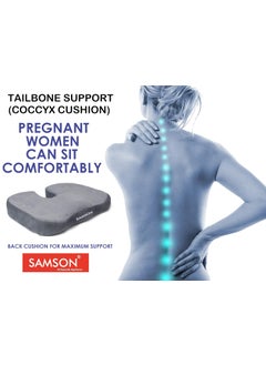 Samson SAMSON Universal Size Tailbone Support Pillow Coccyx Cushion with Memory Foam for Sciatica, Orthopaedic, Tailbone, Piles, Hemorrhoid and Pregnancy (18x14x3 Inch, Grey)  - Image 5