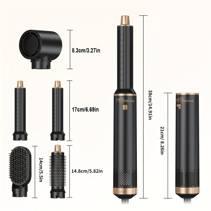 5 In 1 Air Styler Hair Dryer Brush Hot Air Brush Curling Iron Straightening Brush Volumizer For Blow Dry Straighten Curl And Volume - Image 3