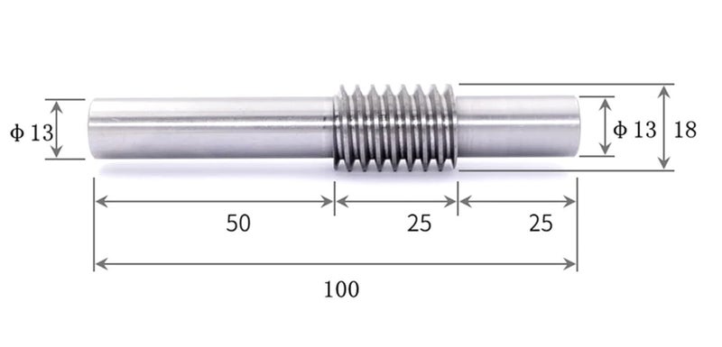 Worm Gear Steel Turbine Worm Shaft 15/20/25/30/35/40/50 Teeth 100mm Long DIY Model(6mm -Worm,15 Teeth-8mm) - Image 5