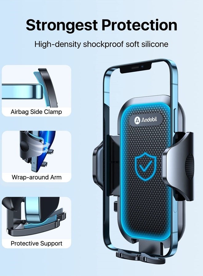 andobil Phone Mount for Car, [Ultra Stable, Big Phones & Thick Case Friendly] Adjustable Long Arm Cell Phone Holder for Car Dashboard Windshield Vent Fit for iPhone 14 13 12 Pro Max Samsung S23 Ultra - Image 4