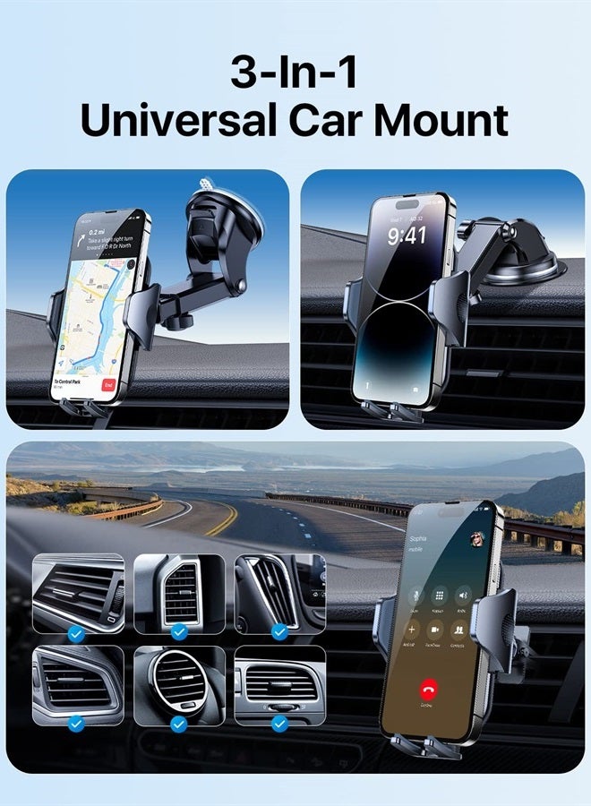 andobil Phone Mount for Car, [Ultra Stable, Big Phones & Thick Case Friendly] Adjustable Long Arm Cell Phone Holder for Car Dashboard Windshield Vent Fit for iPhone 14 13 12 Pro Max Samsung S23 Ultra - Image 2