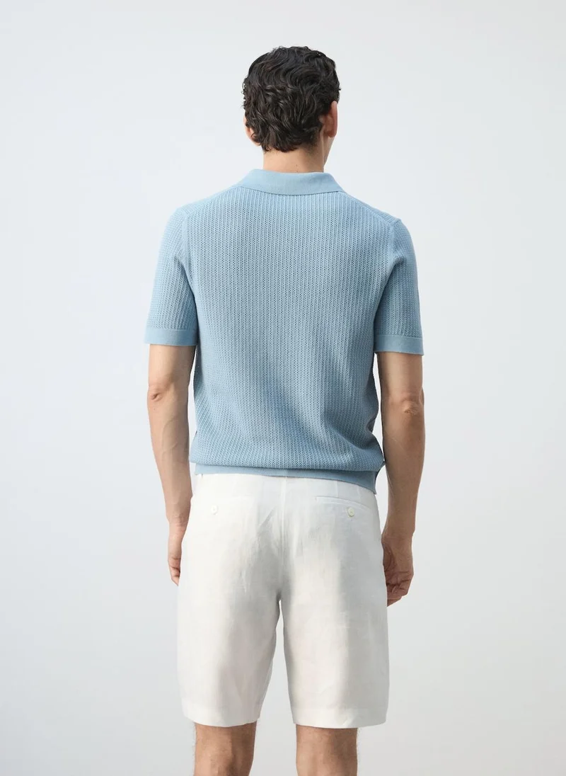 مانجو مان Open-Knit 100% Cotton Polo
