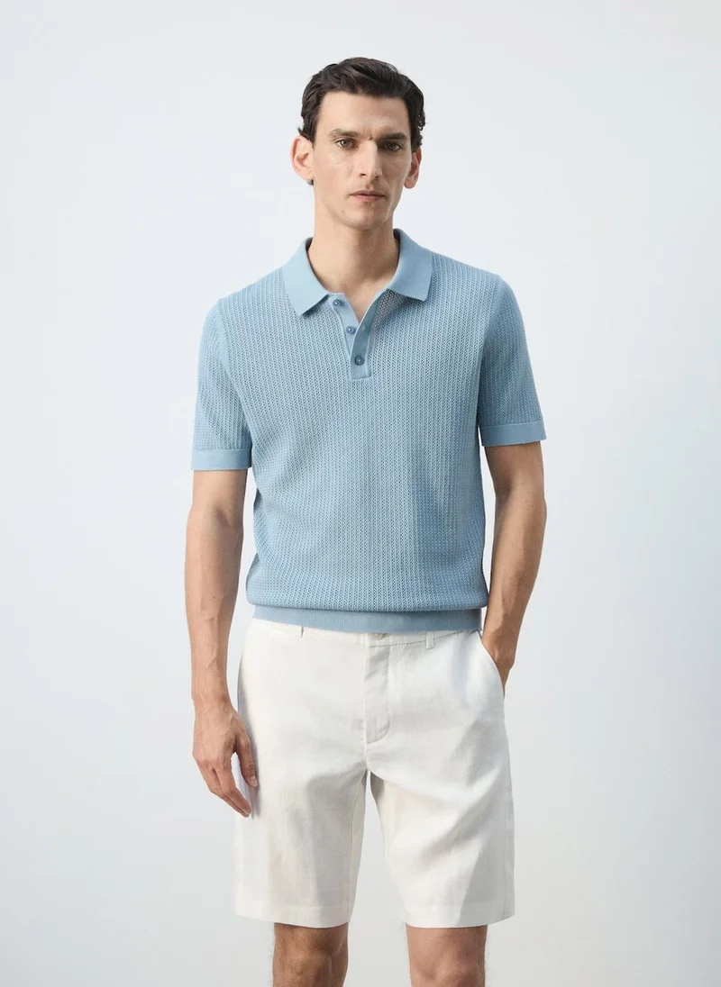 Open-Knit 100% Cotton Polo