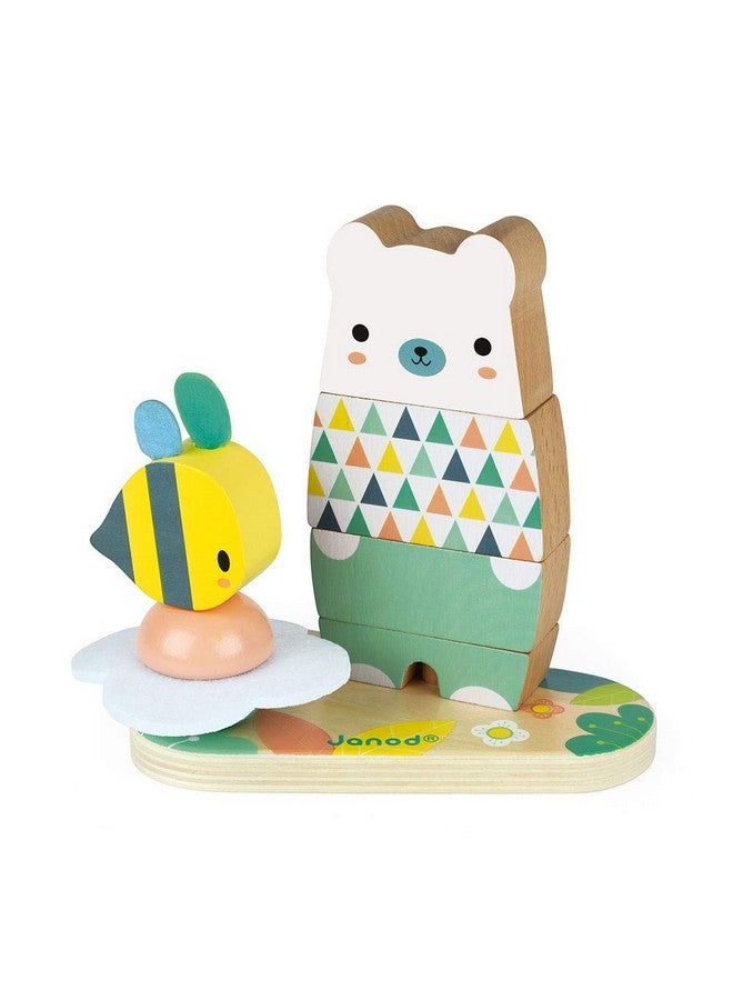 Janod Pure 2-in1 Wood Stackable Bear - 12+ Months - J05156 - Image 1