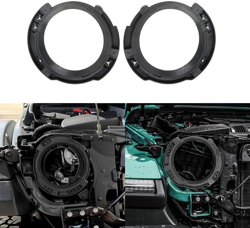 kkone Black Left & Right Headlight Brackets Mount Buckets for 2007-2017 Jeep Wrangler JK - Image 1