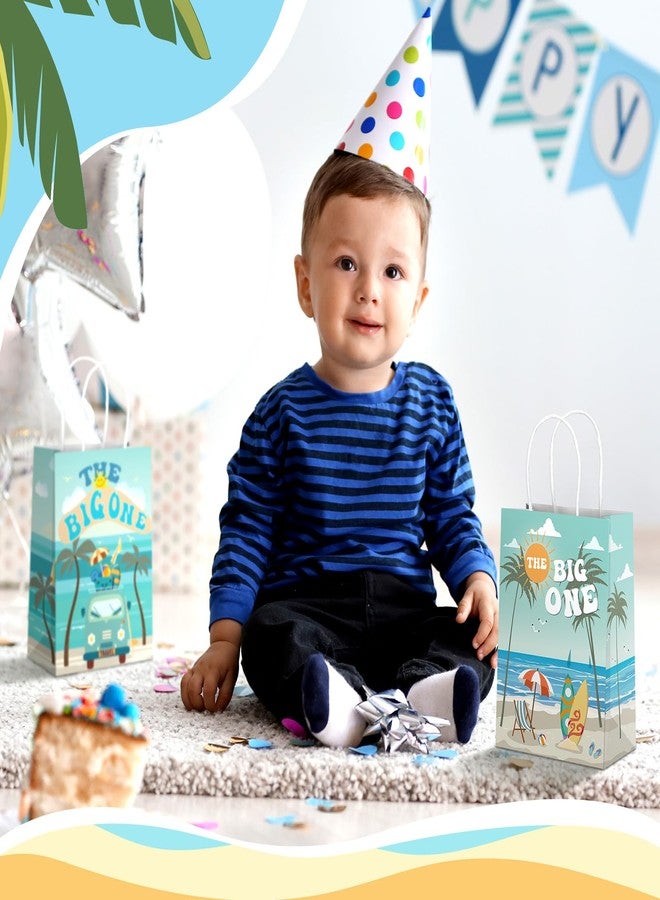 Kolldenn 12 Pcs The Big One Party Gift Bags Summer Surfing Treat Bags with Handles Retro Beach First Birthday Candy Goodie Pouch for Baby Shower 1st Birthday Party Supplies - Image 4