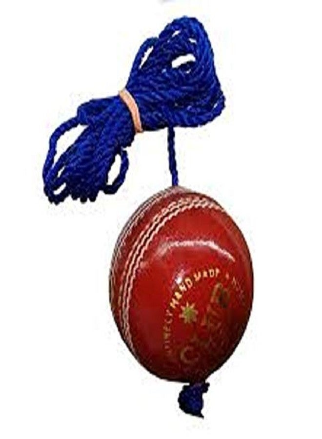 J Marque Club Red Leather Cricket Hanging, Knocking & Practice Ball (Pack of 1) - Image 1