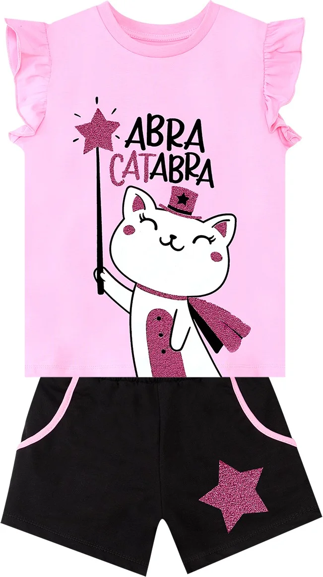Denokids Abra Catabra Girls T-Shirt Shorts Set