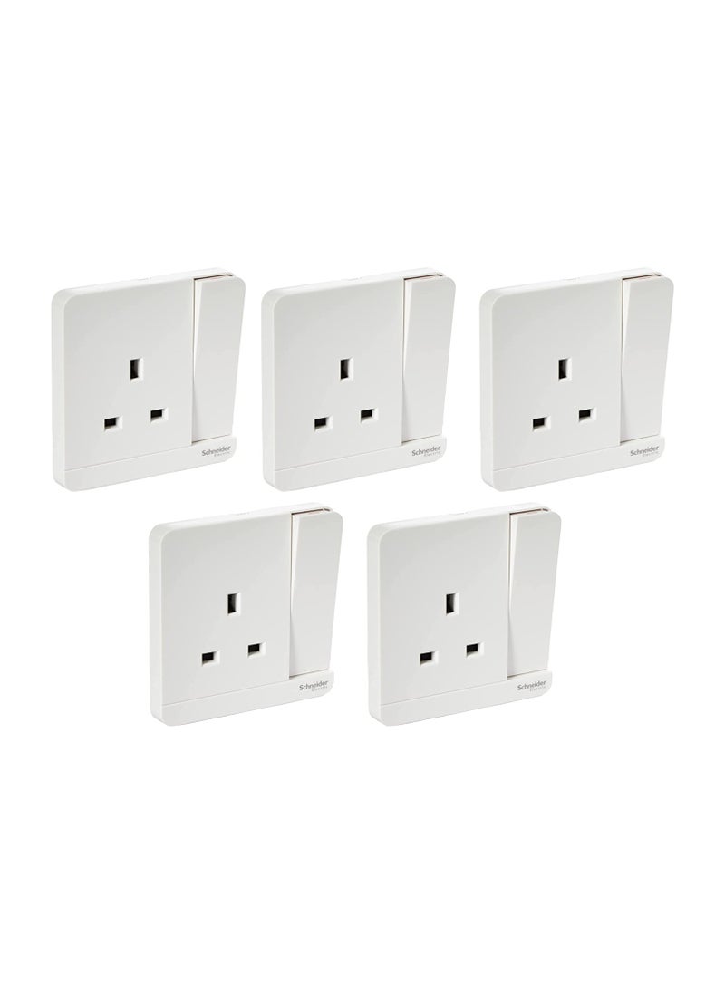 Schneider Electric Schneider Electric E8315_We_G12 Avataron 3P 13 A 250 V Switched Socket, White - Pack of 5 