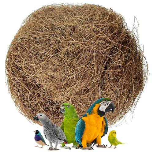 Smiling Pets Sterilized Natural Coconut Fiber for Bird Nest | 200gm Nesting Material for Birds, Parrots, and Small Pets | Comfortable Bedding for Nesting Box, Hideouts & Breeding - Image 1