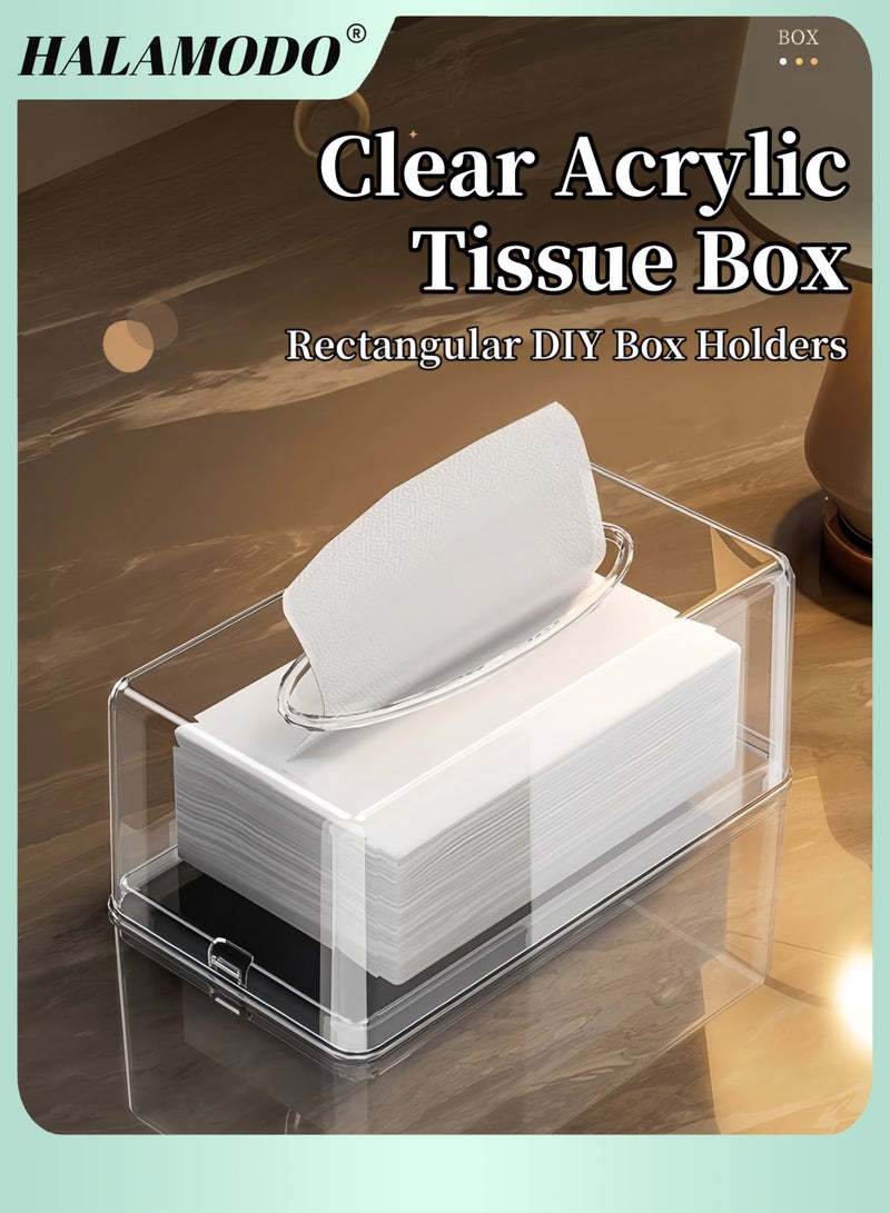Halamodo Tissue Box Clear 21.5x11.8x9.3cm - Image 1