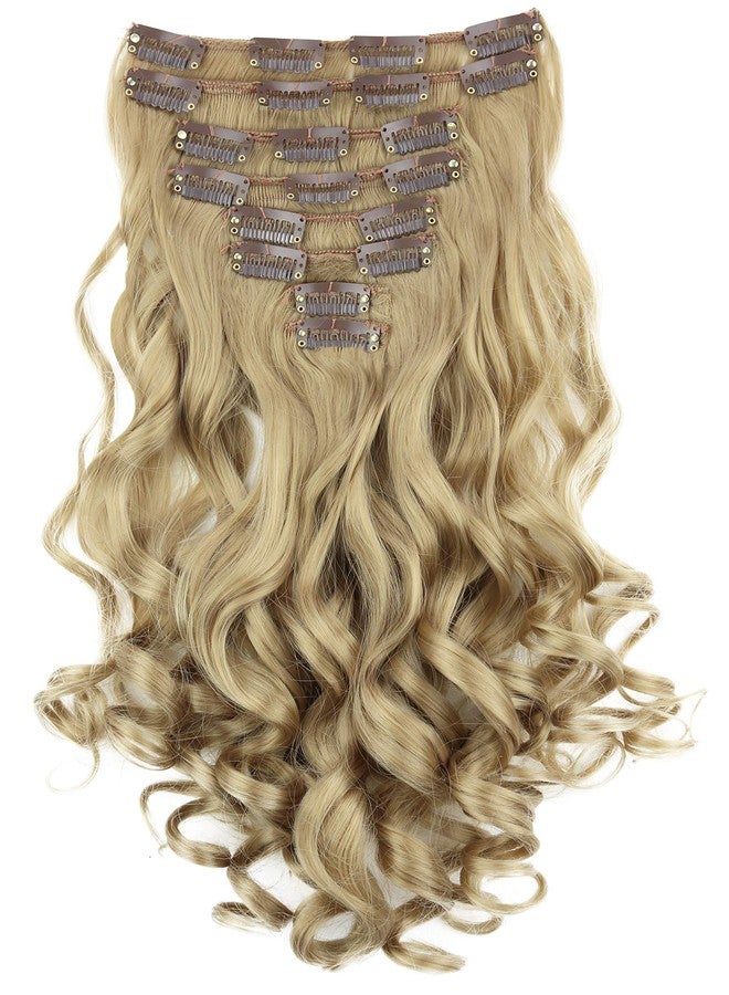 كايشا مجموعة وصلات شعر CAISHA XXL مقاس 14 بوصة، 8 قطع، بمشابك، وصلات شعر كثيفة ومموجة بلون أشقر داكن CES106-1 - Image 1