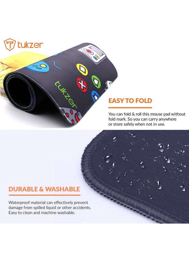 Tukzer Large Size (795mm x 298mm x 3.45mm) Extended Gaming Mouse Pad| Stitched Embroidery Edges| Non-Slip Rubber Base |for Computer Laptop | Keyboard Mouse Pad for Office & Home (Retro-Game) - Image 5