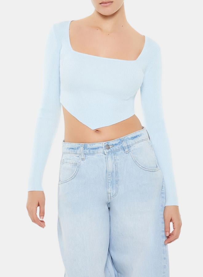 FOREVER 21 Ribbed Knit Cropped Sweater  - Image 1