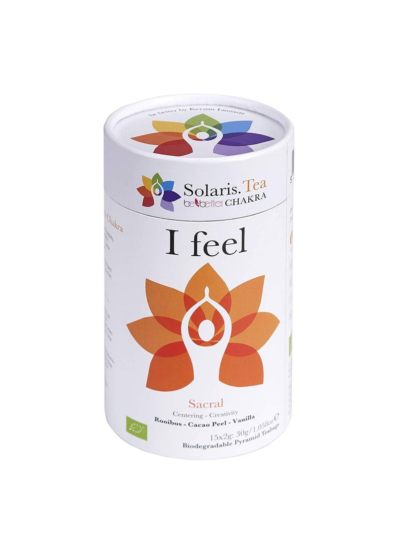 Solaris.Tea " I Feel " - Sacral Chakra Tea, Organic Whole Leaf Pyramid Teabags x 15 - Image 1