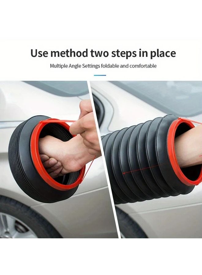 Black Car Foldable Trash Can With Cover Portable Collapsible Bin For Vehicle Kitchen Outdoor - Image 5