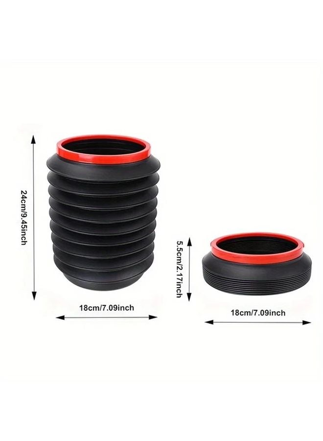 Black Car Foldable Trash Can With Cover Portable Collapsible Bin For Vehicle Kitchen Outdoor - Image 3