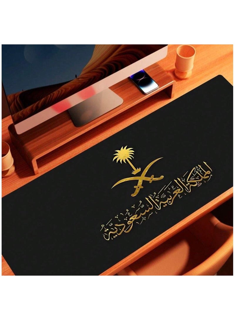 Stylish, Saudi Kingdom Designed Mouse Pad With Non-Slip Rubber Base, Size 900x400mm  - Image 3