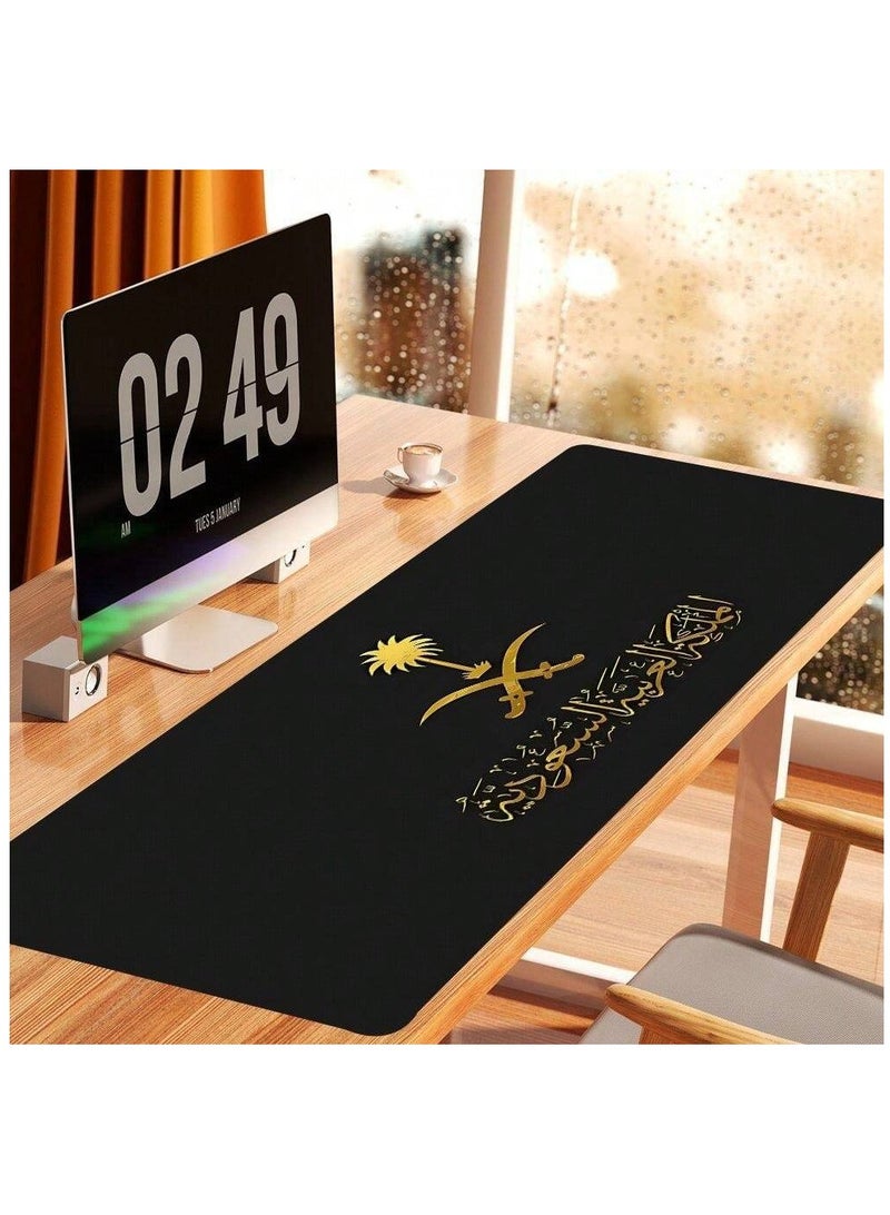 Stylish, Saudi Kingdom Designed Mouse Pad With Non-Slip Rubber Base, Size 900x400mm  - Image 4