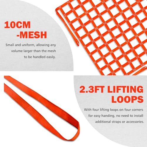 FITHOIST Cargo Lifting Net 1100LBS, 4.92'x4.92' Safety Lifting Net Straps for Hoist 10cm Square Mesh, Sling Hoisting Net, Heavy Duty Cargo Net for Construction Moving Towing Hoisting Loading Unloading - Image 4
