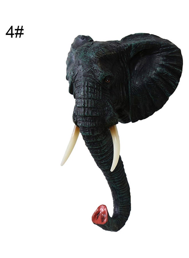 Elephant Head Wall Hook Black