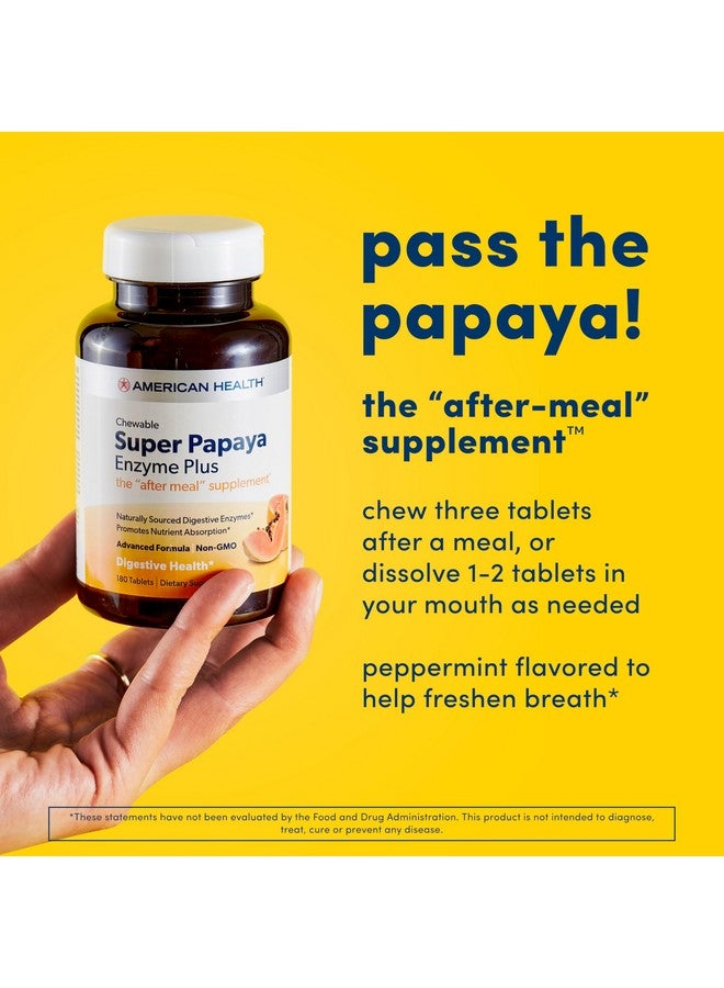 American Health, Super Papaya Enzyme Plus Chewable Tablets, 360 Count - Image 3