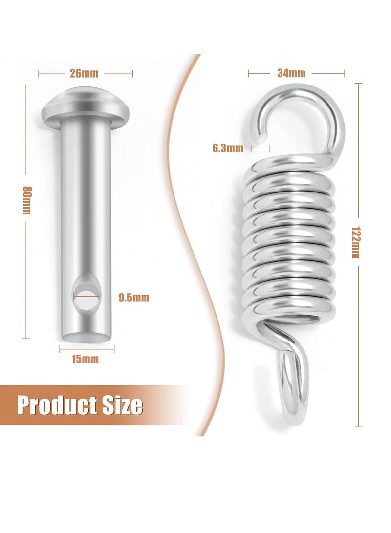 RENOVO Heavy Duty Swing Hangers Hooks φ16*70 Pin φ6.5*φ34*130 Kit for Swing Egg Chair Replacement Parts Extension Spring Accessories for Outdoor Indoor Outside Porch Garden Swings - Image 2