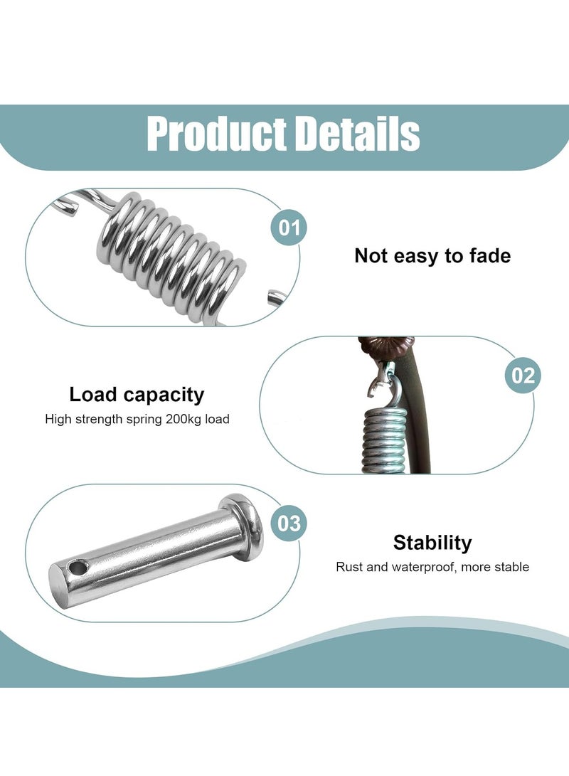 RENOVO Heavy Duty Swing Hangers Hooks φ16*70 Pin φ6.5*φ34*130 Kit for Swing Egg Chair Replacement Parts Extension Spring Accessories for Outdoor Indoor Outside Porch Garden Swings - Image 5
