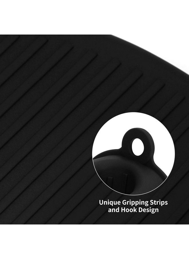 tifanso Silicone Oven Mitts Pot Holders Sets For Kitchen Heat Resistant Small Kitchen Mittens Rubber Air Fryer Mitts Mini Pot Pinch Grip For Cooking And Baking 1 Pair (Black)  - Image 5