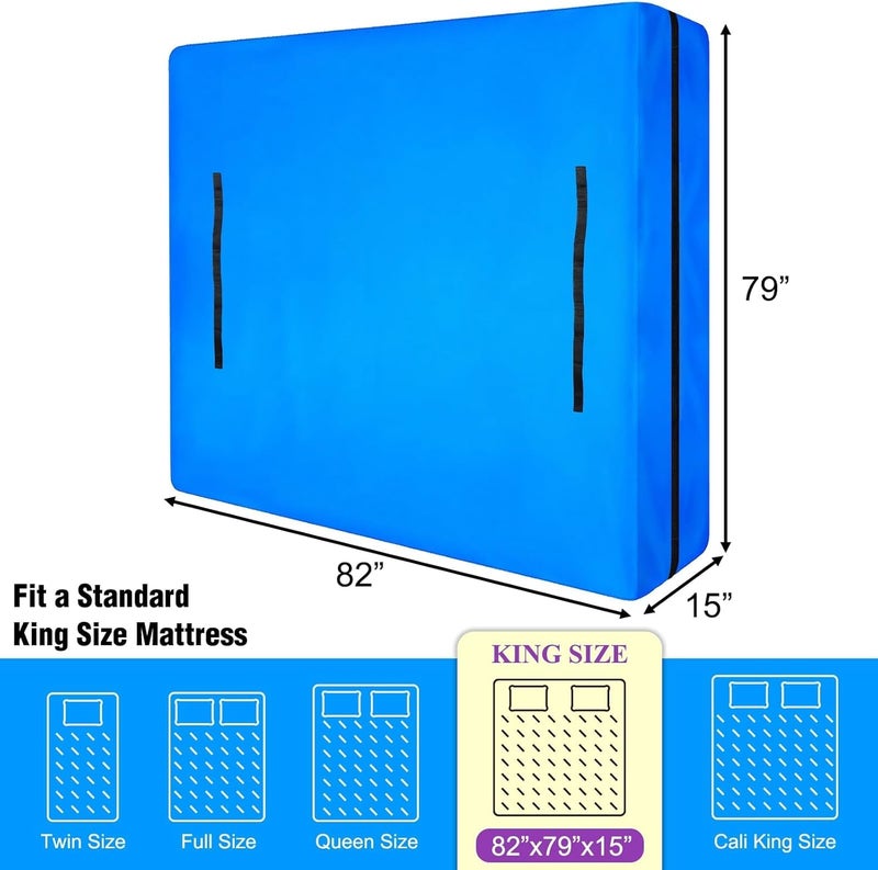 MorTime Mattress Bags for Moving and Storage, Zippered Mattress Storage Bag with 8 Strong Carrying Handles, Reusable Mattress Protector Cover Moving Supplies (King) - Image 2