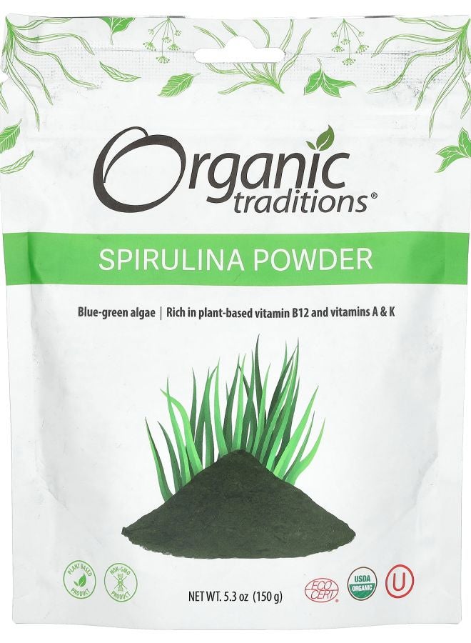 Organic Traditions Spirulina Powder 5.3 oz (150 g)