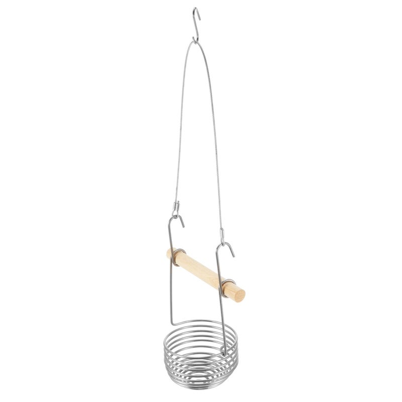 Stainless Steel Hanging Parrot Feeder Cage Food Cup Tray for Indoor Pet Birds - Image 2