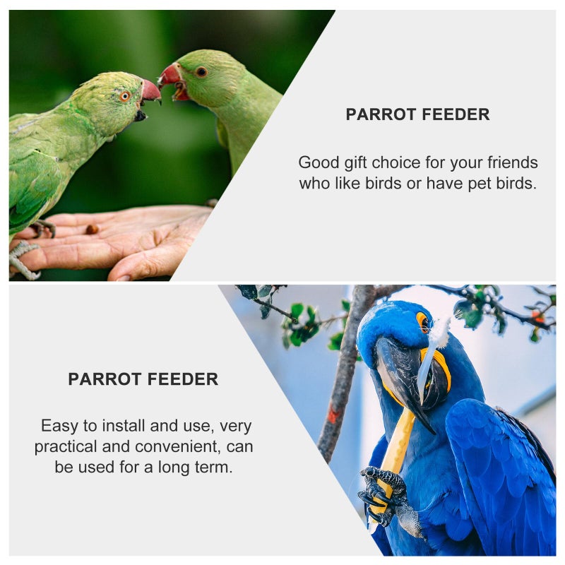 Stainless Steel Hanging Parrot Feeder Cage Food Cup Tray for Indoor Pet Birds - Image 5