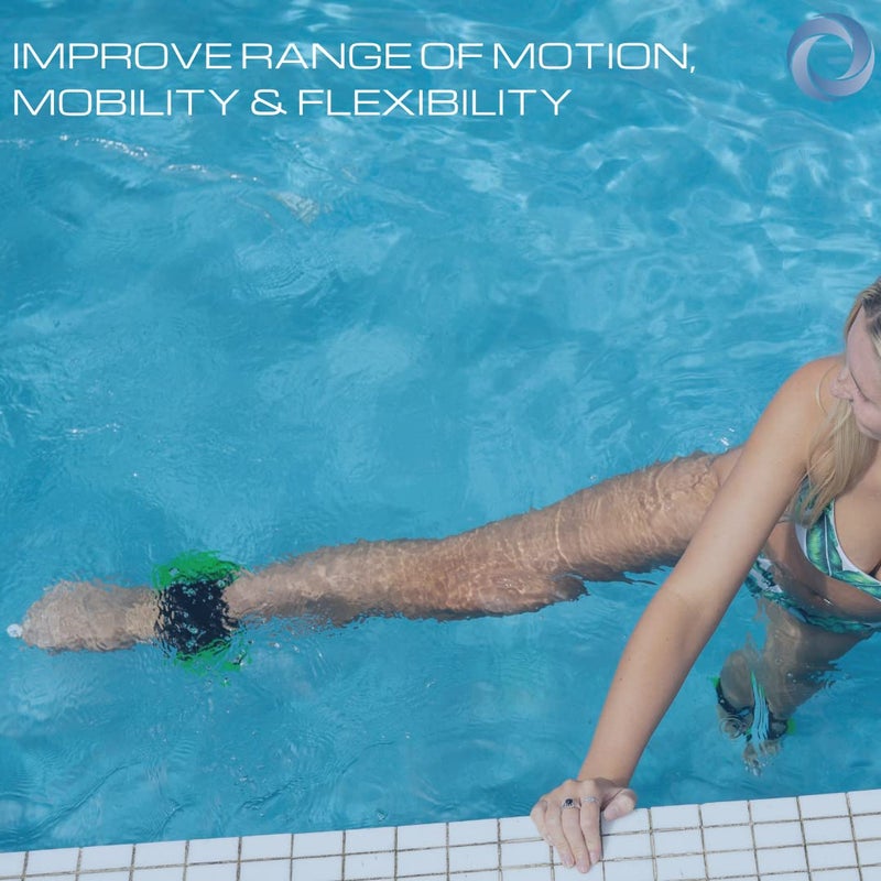 Aqualogix Low Resistance Hybrid Aquatic Training Fin Set - Green | Aquatic Cuffs | Quick Start Guide | Leg Water Weights | Aqua Aerobics, HIIT & Swim Training | Pair (LRPCFIN) - Image 5