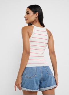 ONLY Onlgemma Sl Scallop Stripe O-Neck Knt  - Image 2