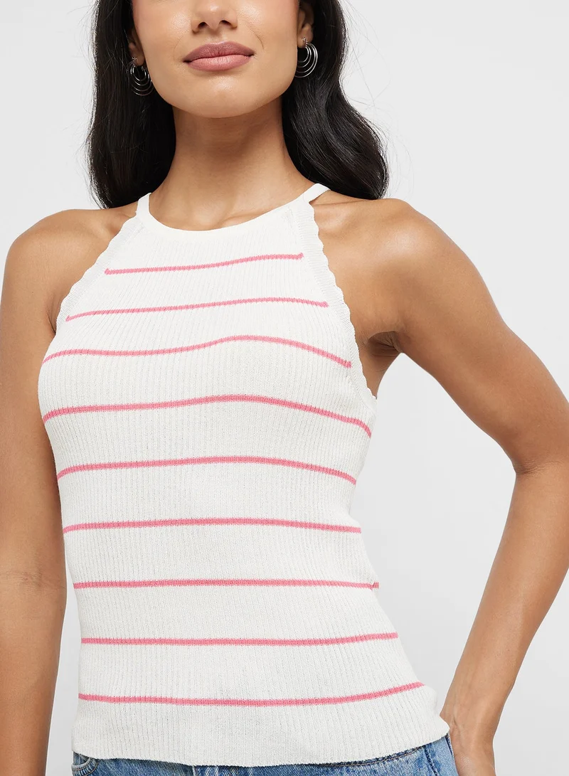 ONLY white Knitted V-Neck Cami top for Women | Best Price UAE