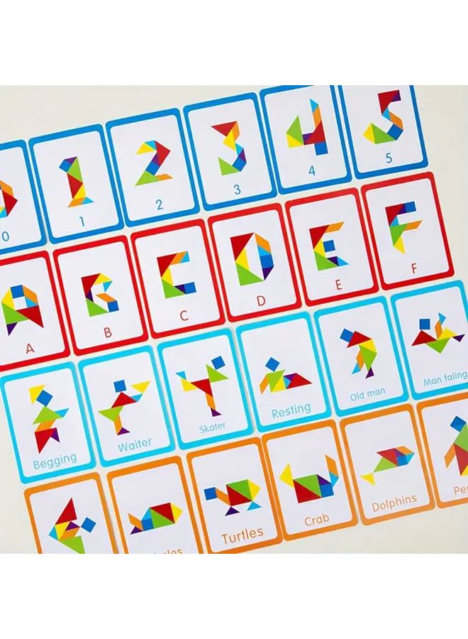 لغز تانغرام الملون في صندوق يعزز مهارات الذاكرة والمنطق والتفكير العكسي - Image 4