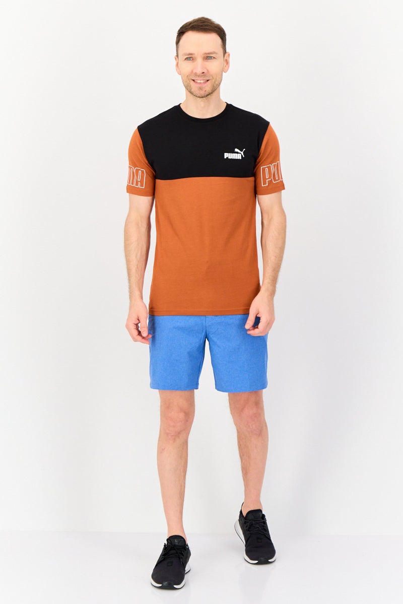 PUMA تي شيرت رجالي بقصة مريحة بأكمام قصيرة بطباعة العلامة التجارية، متعدد الألوان - Image 3