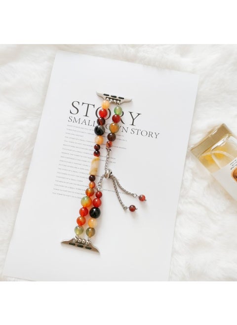 Suitable For Applewatch Watch With Magic Color Agate For Apple Watch Iwatch8/7/se Generation Original Stone Bracelet-color:Symphony Agate Strap 42/44/45/49mm