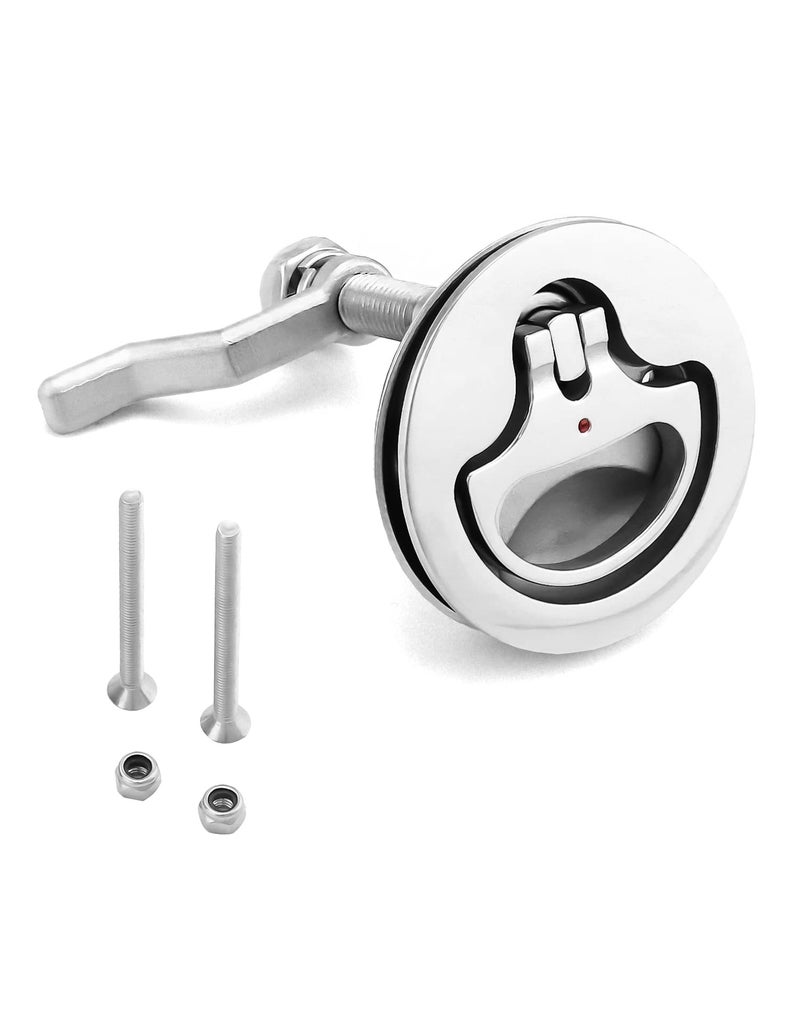 قفل قارب بحري QWORK من الفولاذ المقاوم للصدأ 316 مع آلية رفع مسطحة وإغلاق سريع 1 عبوة