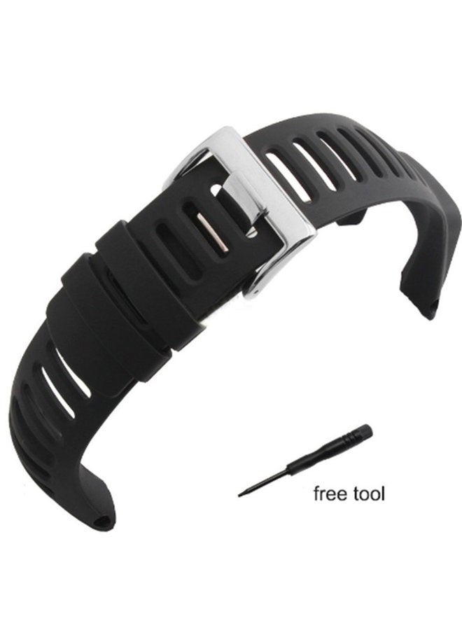 VANTIYAUS Watch Band Strap, Soft Black Rubber Replacement Watch Band Strap with Free Tool for SUUNTO Ambit 3 Peak/Ambit 2/1 - Image 2