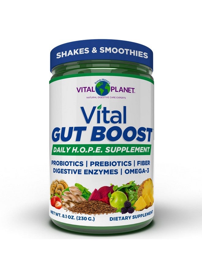 Vital Planet - Vital Gut Boost Powder by Brenda Watson, PBS Gut Check Hope Supplement with Fiber 35, Omega 3 Oil, Probiotics, and Digestive Enzymes, 8.1oz, 230 Grams, 30 Servings - Image 1